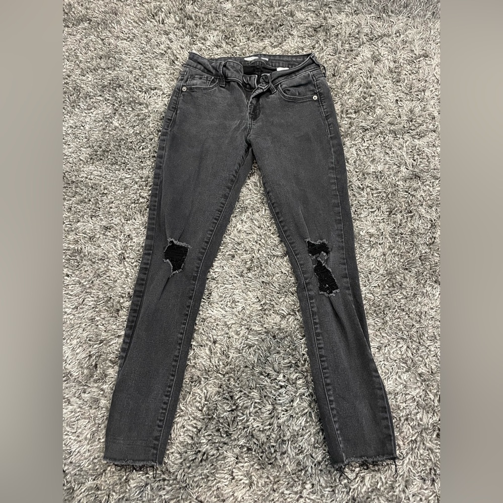 Black skinny ripped jeans